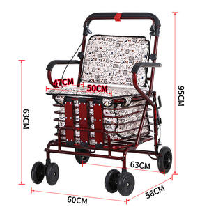 Chariots à main pliants à quatre roues pour marcheurs et <span class=keywords><strong>d</strong></span>éambulateurs de petites poulies âgés pour l'épicerie - Product Image 5