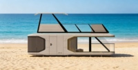 Maison conteneur moderne et ventilée, personnalisable et abordable, en forme de capsule spatiale triangulaire, idéale pour hôtel ou bar – Meilleures ventes