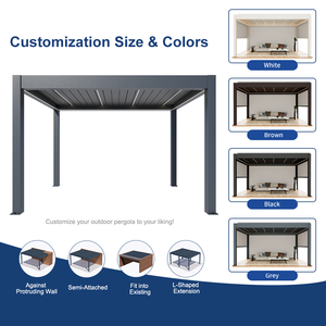 Pérgola Bioclimática de Aluminio con Persianas de 3x3m Personalizada, Toldo Impermeable para Jardín Exterior - Product Image 6