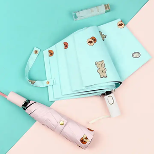 <span class=keywords><strong>Precio</strong></span> de fábrica oso animal Paraguas automático pegamento negro <span class=keywords><strong>protector</strong></span> <span class=keywords><strong>solar</strong></span> paraguas de tres pliegues estudiante dibujos animados Paraguas automático plegable - Product Image 4