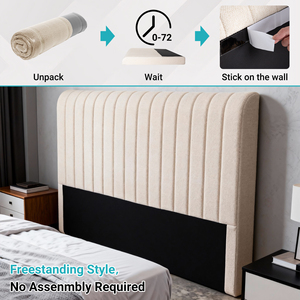 Testiera Imbottita Minimalista su Misura, Imballata Sottovuoto, Salvaspazio, Compressa per Letto Morbido - Product Image 1