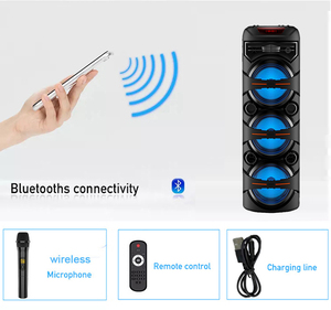 New zqs8302 8 "* 3 di động PA Hệ thống loa ngoài trời Loa di động PA hệ thống với không dây Microphone Đảng Lights - Product Image 5