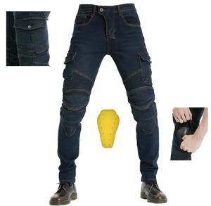 กางเกงยีนส์สำหรับนักแข่งรถมอเตอร์ไซค์ชายทุกฤดูอุปกรณ์ป้องกันระบายอากาศ CE มีหลายกระเป๋าสำหรับกางเกงขี่ฤดูใบไม้ร่วง - Product Image 4