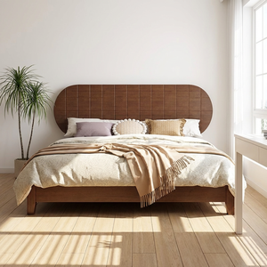 Modern Double <strong>Bed</strong> Frame <strong>Solid</strong> <strong>Wood</strong> Storage Drawers American/French Vintage Design Queen Low <strong>Box</strong> for Bedroom Sets Home Furniture - Product Image 2