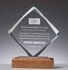 Pequeño <span class=keywords><strong>puente</strong></span> impreso UV de lujo Base de trofeo de madera Vidrio en blanco tallado Cristal grabado Premios para regalos de graduación de recuerdo - Product Image 5