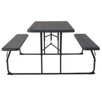 Table de pique-nique pliante moderne en plastique avec bancs, ensemble de repas portable et pliable pour l'extérieur, idéal pour les villas et les hôtels