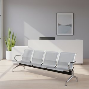 Chaise d'attente commerciale moderne à trois places <span class=keywords><strong>en</strong></span> acier inoxydable poli, écologique, pour hôpitaux, aéroports, écoles, extérieurs et hôtels - Product Image 3