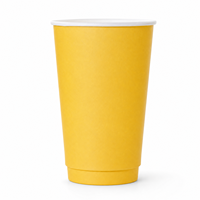 Gobelet en papier jetable jaune pour café, thé, boissons chaudes ou froides, à emporter, pour café, jus, lait, thé, fête, service de restauration