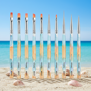 OEM ODM 10 piezas Pincel <span class=keywords><strong>para</strong></span> <span class=keywords><strong>uñas</strong></span> <span class=keywords><strong>de</strong></span> pelo sintético con mango <span class=keywords><strong>de</strong></span> acrílico amarillo y azul estilo playa <span class=keywords><strong>para</strong></span> <span class=keywords><strong>kit</strong></span> profesional <span class=keywords><strong>de</strong></span> marca personalizada - Product Image 1