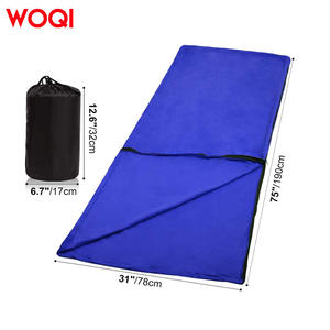 Forro de saco de dormir de lana Woqi, tipo sobre de 75 pulgadas, transpirable, de poliéster azul, para adultos, para acampar en interiores. - Product Image 4