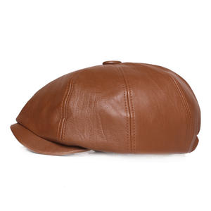 Béret unisexe en cuir PU, casquette de <span class=keywords><strong>marin</strong></span>, chapeau de mode pour homme et <span class=keywords><strong>femme</strong></span> - Product Image 3
