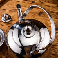 Bouilloire sifflante en acier inoxydable 304 avec poignée anti-brûlure et filtre infuseur, théière de qualité alimentaire pour tous types de cuisinières