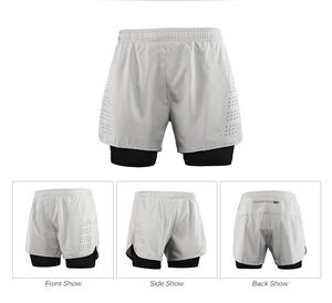 Custom <strong>Men's</strong> 2-in-1 Quick Drying Breathable Active Training Exercise Jogging Cycling Running Mesh Gym <strong>Shorts</strong> With <strong>Longer</strong> Liner - Product Image 2