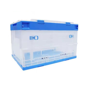 20kgs capacità Uni-silenzioso 51L Volume trasparente pieghevole PP scatole di stoccaggio di plastica cassa vergine TX5336335CBK - Product Image 2