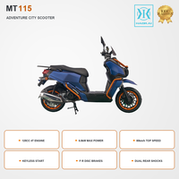 Scooter à essence Euro 5 125cc EFI, scooter à moteur à essence haute vitesse 80 km/h, moto de banlieue avec démarrage sans clé et freins à disque