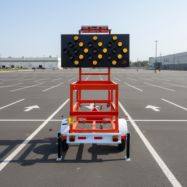 New Portable Folding Flexible Traffic Amber LED Standing Trailer Mounted Light Flashing Solar Arrow Board Sign with 15/25 LEDs
