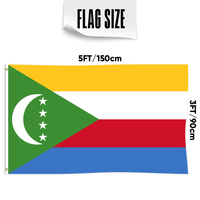Vente en gros 3x5ft drapeaux des Comores polyester 68D/100D Personnaliser toutes les nations expédition rapide Fournisseur fiable livraison rapide