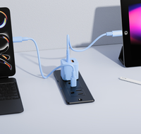 Enchufe de Corriente Oculto Estándar Estadounidense con USB Integrado, Solución que Ahorra Espacio para Oficina, Hogar y Cocina