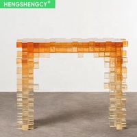 Mobilier créatif Contrôle moderne en plexiglas d'entrée Surface décorative Mosaïque créative Table console en acrylique