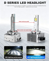 Ampoule de phare LED Série D D1S D2S D3S D4S Plug & Play, remplacement direct de la lampe HID d'origine, sans modification de câblage, phare automobile