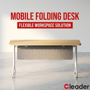 Table de conférence en acier de style moderne, pliable et empilable, mobilier de bureau pour salles de réunion et de formation pour les écoles - Product Image 1