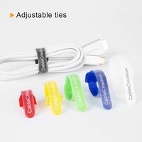 Attaches de câble réutilisables avec logo personnalisé Sangles de câble à boucle et crochet multi-usages Organisateur de câble pour la maison et le bureau