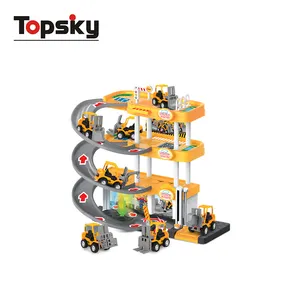 Track Toy Garage Play Set giochi parcheggio costruzione giocattoli con suono 4 livelli scorrevole pista da corsa auto veicolo plastica interna