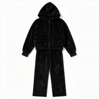 Ensemble de survêtement streetwear personnalisé avec logo pour homme – Vente en gros – Sweat à capuche doux et pantalon large – Ensemble deux pièces avec cardigan zippé