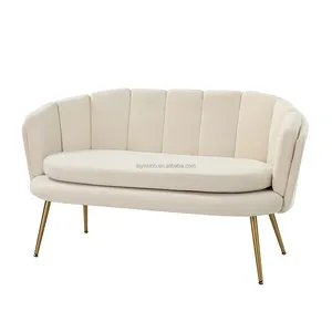 Wohn möbel Luxus Samt Liebes sitz Sofa Nordic Style Wohnzimmer Moderne weiße Stoffs ofas