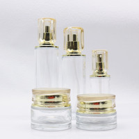 Luxe 20ml 30ml 50ml 100ml 120ml Lotion cosmétique crème pots ensembles soins de la peau cosmétiques noir emballage boîtes bouteilles