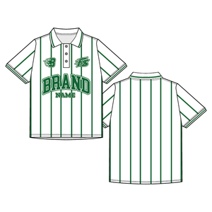 Polo de <span class=keywords><strong>football</strong></span> personnalisé à rayures blanches et vertes, maillot de <span class=keywords><strong>football</strong></span> minimaliste - Product Image 2