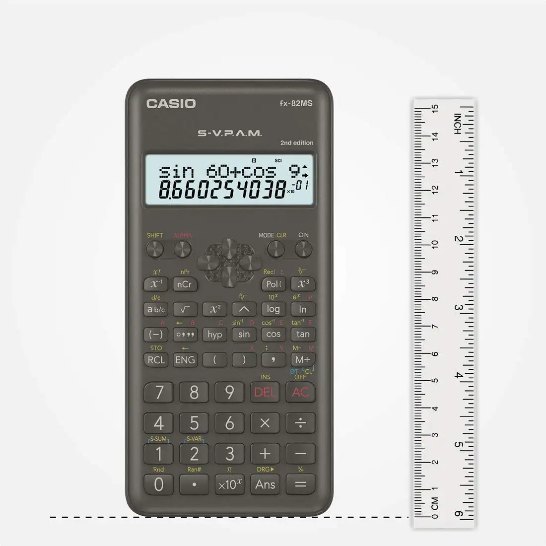 Calculadora Científica Ca sio Fx-82Ms 2nd Gen Não Programável 240 Funções e Display de 2 Linhas Preto para Estudantes a Bom Preço