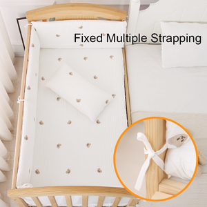 Protector de <span class=keywords><strong>Cuna</strong></span> Personalizado, Anti-Golpes, Ropa de Cama <span class=keywords><strong>para</strong></span> Bebé, Bordado, Desmontable y Lavable, Forro Grueso - Product Image 5