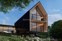 Maison préfabriquée en acier, 2 chambres, salon, cabane de luxe, design moderne, installation facile