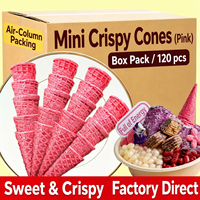 Mini cornets croustillants pour décoration de gâteaux, desserts, vente en gros, 1 pièce par boîte, marque HZH, origine Henan, forme circulaire