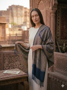 Châle luxueux en viscose brodé, imprimé numérique, à longues franges, écharpe d'hiver traditionnelle, douce, chaude, respirante, confortable et élégante - Product Image 5