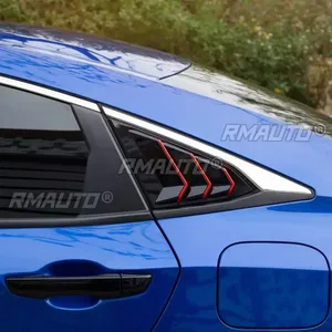 For Honda Civic 10th Gen 2016-2020 Body Kit Carbon Fiber Look Rear <b>Window</b> Side <b>Vent</b> Shutter Louver Cover Trim Car Accessories - Product Image 4