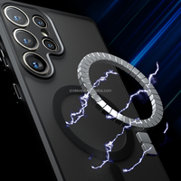 2 en 1 PC Matte Back Cover TPU Black Frame Magnetic Shockproof Coque Pour Samsung S25 Ultra S24 Edge S23 Plus S21 FE Phone Case