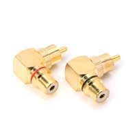 Connecteur banane RCA à angle droit mâle à femelle en laiton plaqué or adaptateurs audio AV à 90 degrés prise de câble capuchon bout à bout