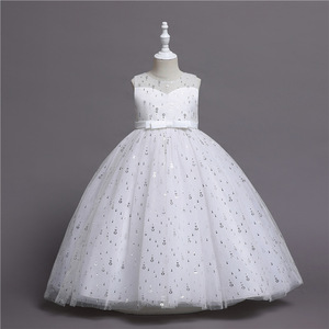 Abito estivo con paillettes in <span class=keywords><strong>Tulle</strong></span> per la festa di nozze bambino principessa spettacolo abito lungo abiti per bambini per ragazze abiti da sera formali - Product Image 4