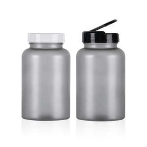 Fabricante Premium Botella de plástico PET 200ml Gris Transparente Proceso de glaseado Superficie mate 40mm Cuello Botella de vitamina - Product Image 3