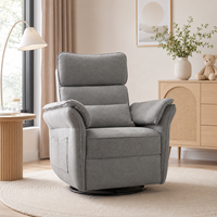 Fauteuil inclinable électrique moderne, pivotant et inclinable, avec port de charge USB, revêtement en tissu, structure en bois, pour salon et chambre d'enfant