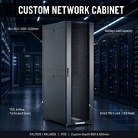Armoire serveur au sol IP20 de 800 mm de large, 19 pouces, intelligente, avec gestion verticale des câbles et entrée cellulaire supérieure et inférieure