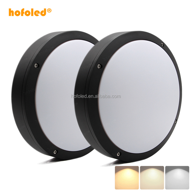 Hofoled Home Smart Aluminum 3CCT Color Settings Human Body Induction Exterior Flush Wall Mount Bulkhead Light Led Ceiling Lights