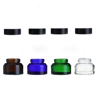 ODM Fournisseur OEM 15g/50g Bouteilles en verre vides rechargeables de différentes couleurs Pot de maquillage Flacons de lotion crème visage de voyage Conteneurs cosmétiques