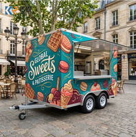 Remorque de restaurant prête à l'emploi, chariot alimentaire mobile direct usine, chariot à donuts, gaufres et desserts facile à nettoyer