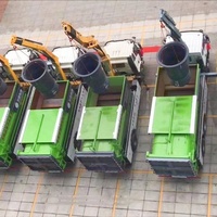 Nouveau design de camion à ordures compacteur FAW 12m3 avec seau de levage de grue
