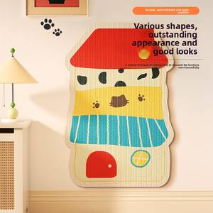 Rascador para Gatos de Fieltro con Diseño de Dibujos Animados: Duradero, Sin Pelusas, Adhesivo Vertical para Pared, Protege los Sofás de Arañazos de Gatos - Product Image 3