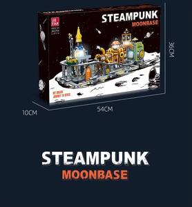 Jie <span class=keywords><strong>Star</strong></span> JJ9114 MOC Steampunk Moon Base Creative Street View Jouets d'assemblage pour enfants Cadeau - Product Image 6
