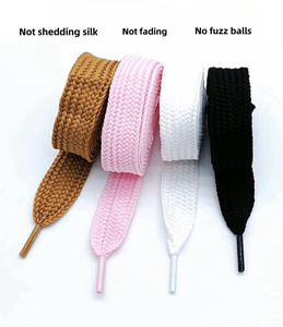 Lacets plats extra larges de 2cm à la mode Lacets de chaussures de 2cm pour baskets Dentelle colorée et élégante - Product Image 2